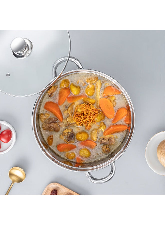 Debo 304 Stainless Steel Soup Pot For Stewing, Cooking, Making Porridge, And Making Milk 28cm - Image 3