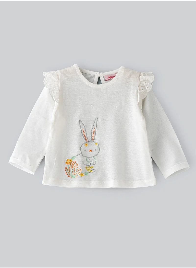 جيلين Knit t-shirt with print at front