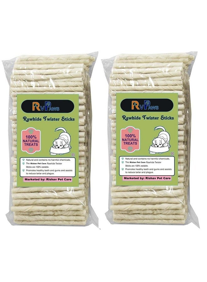 Generic Rawhide Dog Twisted Stick, White Chew Sticks - 2 Kg  - Image 1