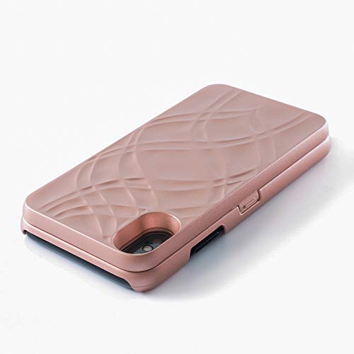 W7ETBEN for iPhone Xs Case,Wallet Case with Kickstand Built-in Mirror Shockproof Card Holder Cover for Apple iPhone X/XS - Rose Gold - Image 4