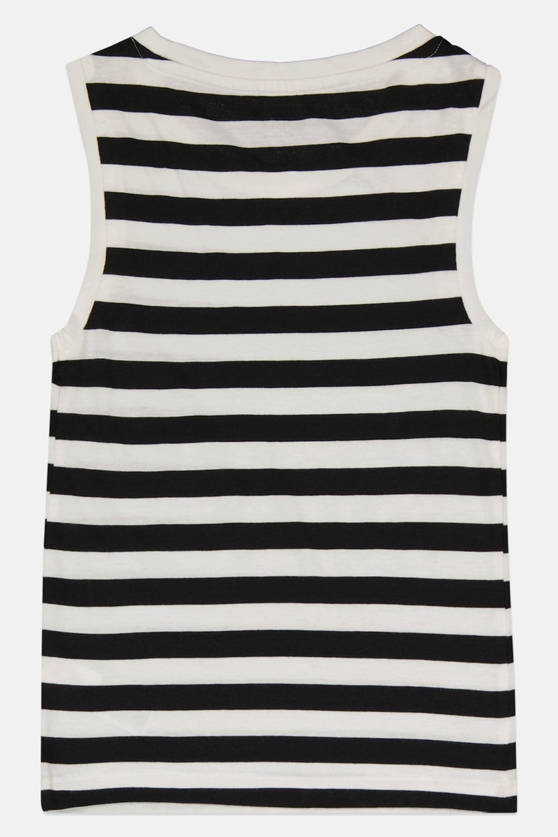 GAP Women Crew Neck Sleeveless Stripe Tank Top, Multicolor - Image 3