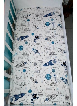 Bebek Özel Baby Special Cotton Baby and Kids Elastic Bed Sheet Space Pattern 70x160 cm  - Image 1