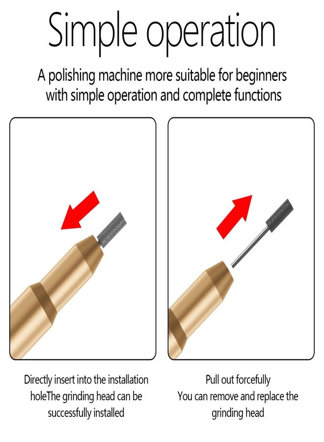 CBVCBV Nail Drill Kit Electric Rechargeable Set Cordless Nail Art Grinding Machine Compact Professional Nail File for Gel Manicure Pedicure Polishing Tool Household,Nail Removal Machine (Golden) - Image 3