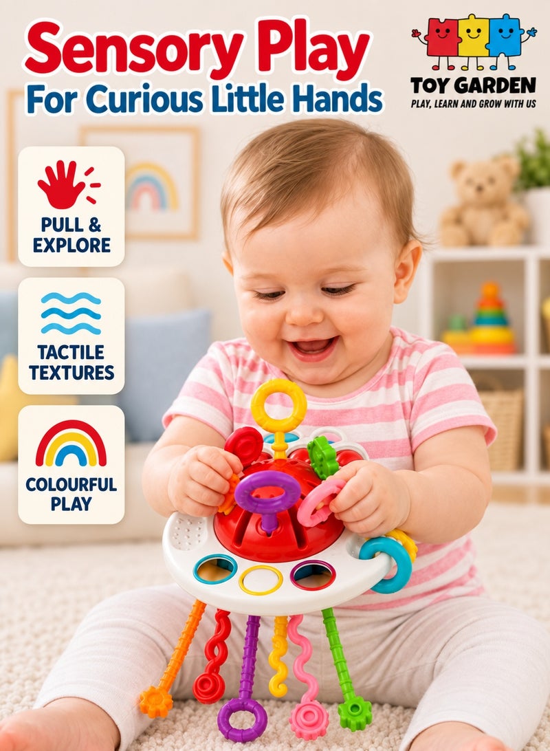 TOY GARDEN Baby Sensory Montessori Toy | Pull String Activity Toy with Soft Textured Sensory Balls | Teething & Motor Skills Development Toy for Babies 6–12–18 Months | Safe Learning Toy for 1 Year Old Boys & Girls - Image 1