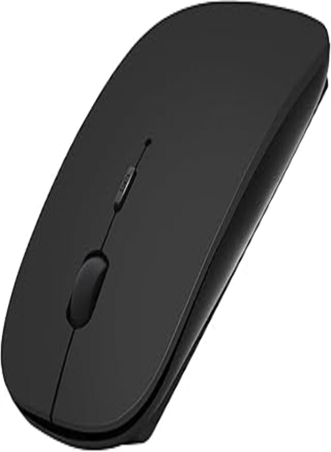 Generic Bluetooth Mouse for Laptop/iPad/iPhone/Mac (iOS 13.1.2 and Above)/Android PC, USB Rechargeable Slim Wireless Mouse Compatible with Windows/Linux/Notebook/Mac/MacBook Air, Black 