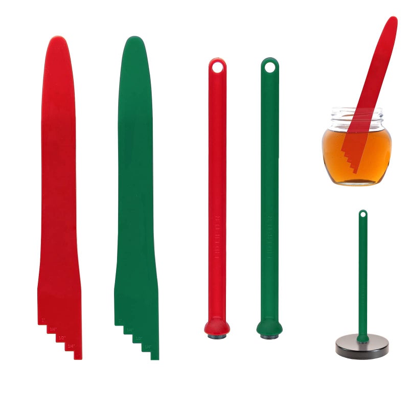 Catcan 4 PCS Canning Kits- Include Magnetic Lid Lifter and Bubble Popper Heat Resistant Home Easy Canning Tools (Red+Green) - Image 1