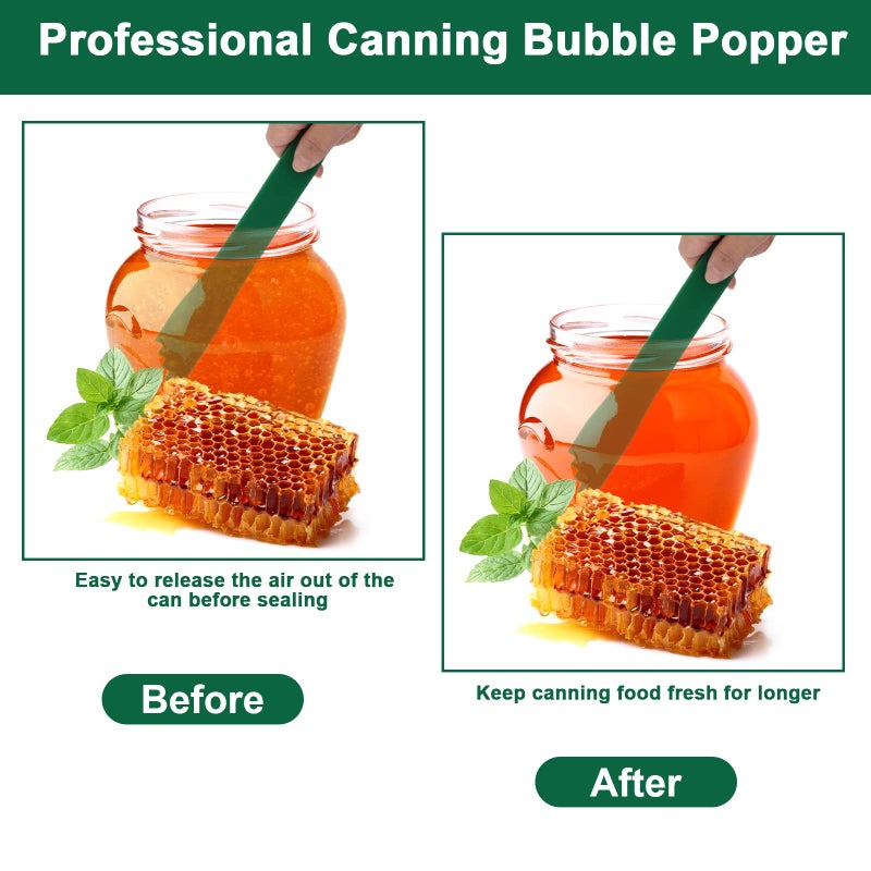 Catcan 4 PCS Canning Kits- Include Magnetic Lid Lifter and Bubble Popper Heat Resistant Home Easy Canning Tools (Red+Green) - Image 3