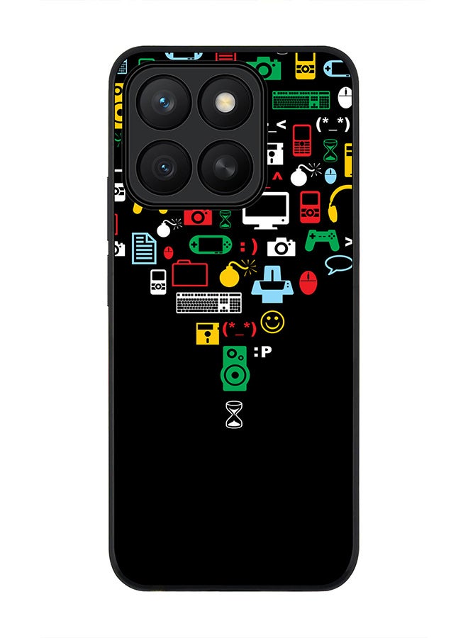 Stylizedd For Honor X8c Case,Slim fit Camera Protection, Shockproof Thin Phone cover  - Convergence (Black)