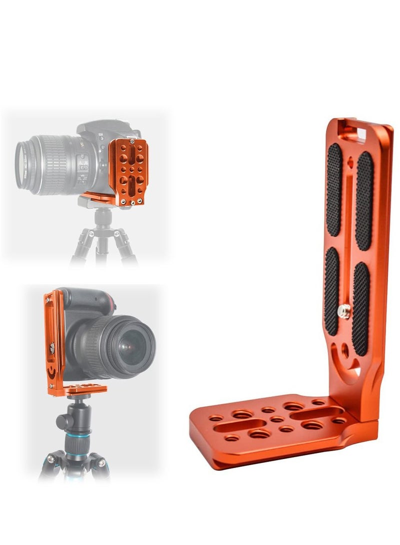 KASTWAVE DSLR Camera L Bracket Quick Release Plate Vertical Horizontal Switching Tripod Quick Release Board Compatible with Canon / Nikon / Sony / DJI / Osmo / Ronin / Zhiyun Stabilizer Tripod Monopod (Orange)  - Image 1