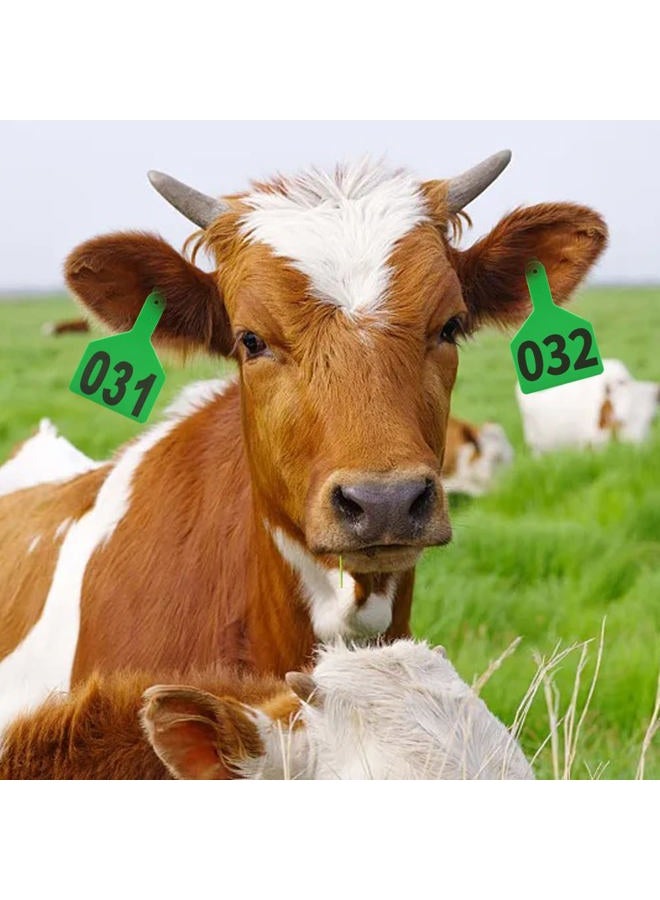 APlayfulBee Z Tags One-Piece Cattle Ear Tags 001-050 Number TPU Large Size Animal Identification Tags Cattle Livestock Ear Tags for Cows Hogs Sheep (001-050, Green) - Image 5
