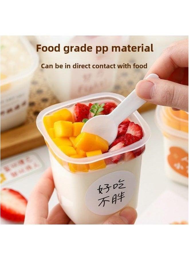 Generic - Double Skin Milk Special Cup Cream Ice Bowl Pudding Mousse Jelly Yogurt Packing Box With Lid Commercial Cup-Specifications:Original Sticker Sweet Treasure-Color:Figure - Image 1