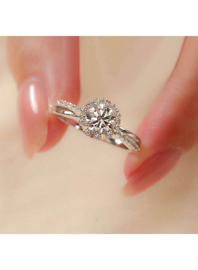 general Secret Blue Star Weaves Artificially Cultivated Diamonds. A pure silver ring holder, designed and high-end wedding ring - Image 1