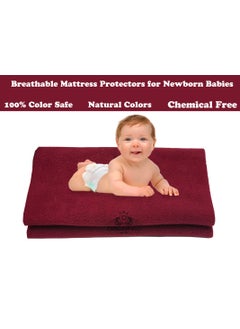 DREAMVIO DREAMVIO Cotton Extra Absorbent Waterproof Quick Dry Sheet for Baby Mattress Bed Protector Sheet for Toddler Children Pack of 3 Large Size 100x140 cm Baby Pink Royal Blue Mehroon  - Image 3