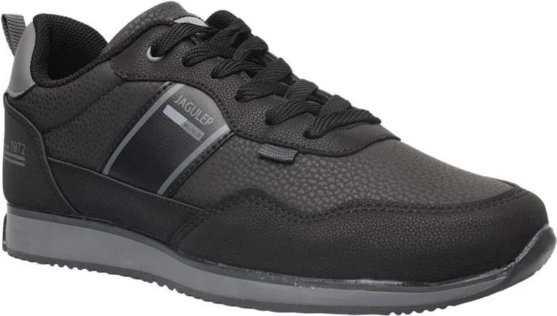 Liger Men's Leather Laced Casual Sneakers Black - Smoke