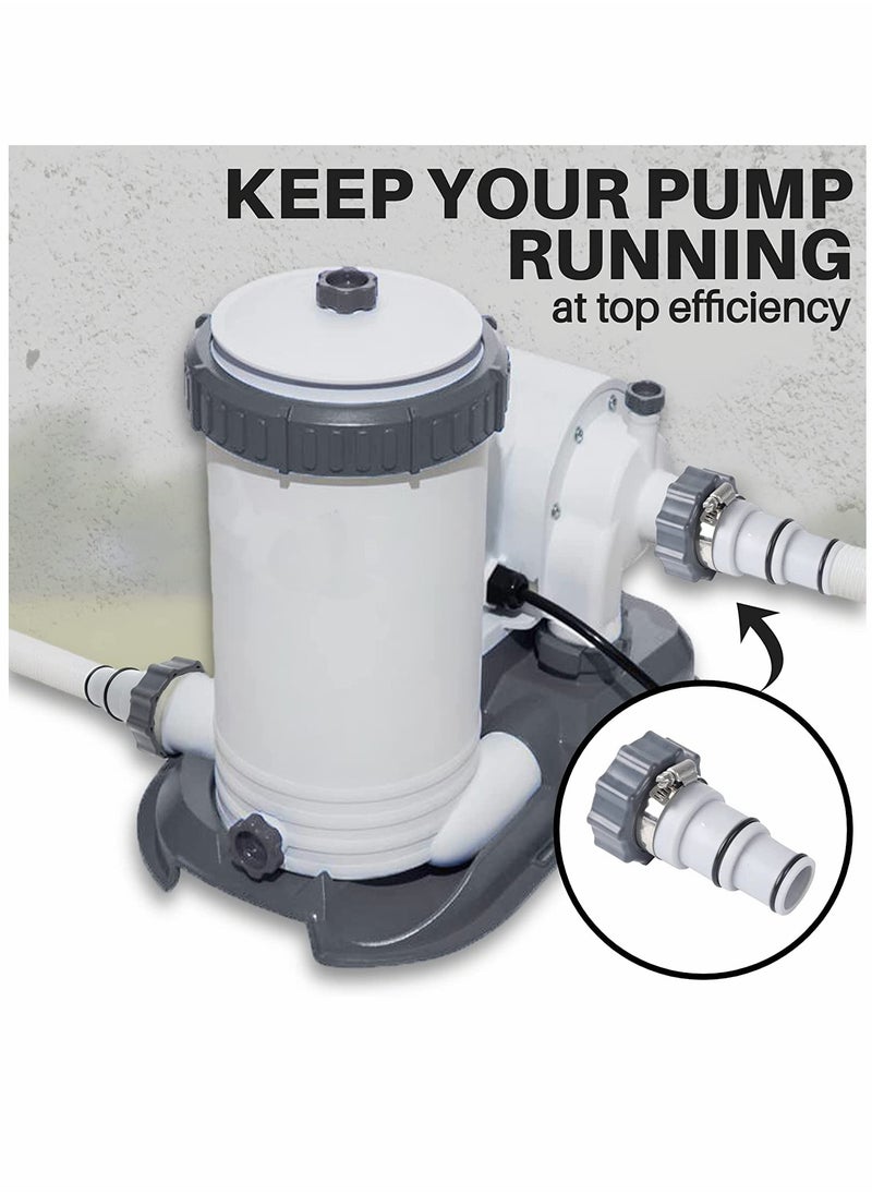 Replacement Threaded to Clamp Style Hose Adapter for Intex Pool Sets with 1.5 and 1.25 Inch Hoses Fits Filter Pumps Chlorine Generators and Salt Systems with Threaded Hose Connections (2 Pack)