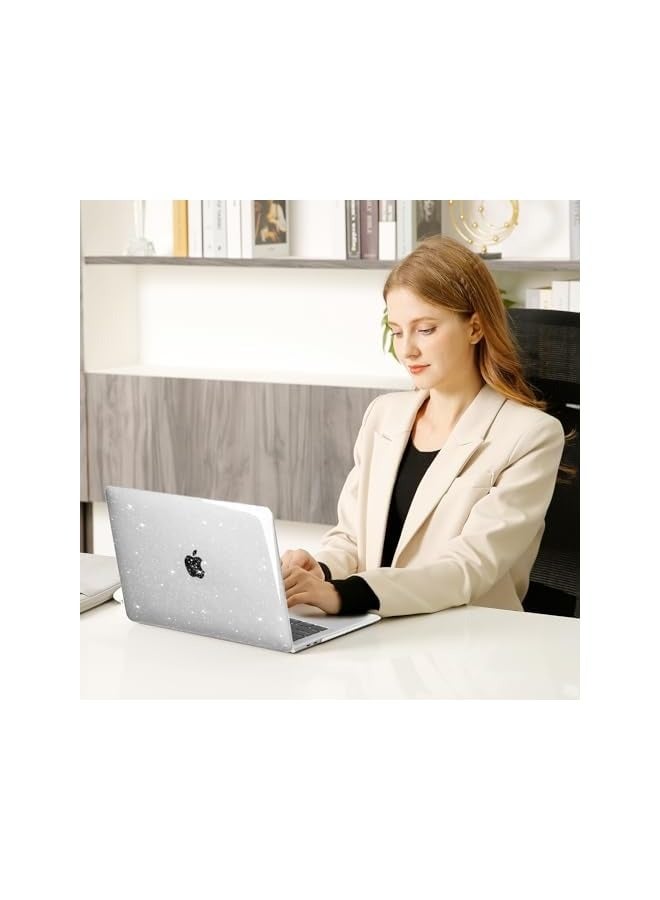 موسيسو متوافق مع حافظة ماك بوك برو 13 بوصة M2 2024، 2023، 2022-2016 A2338 M1 A2251 A2289 A2159 A1989 A1708 A1706، غطاء صلب من البلاستيك اللامع وغطاء لوحة المفاتيح وواقي شاشة، شفاف - Image 4