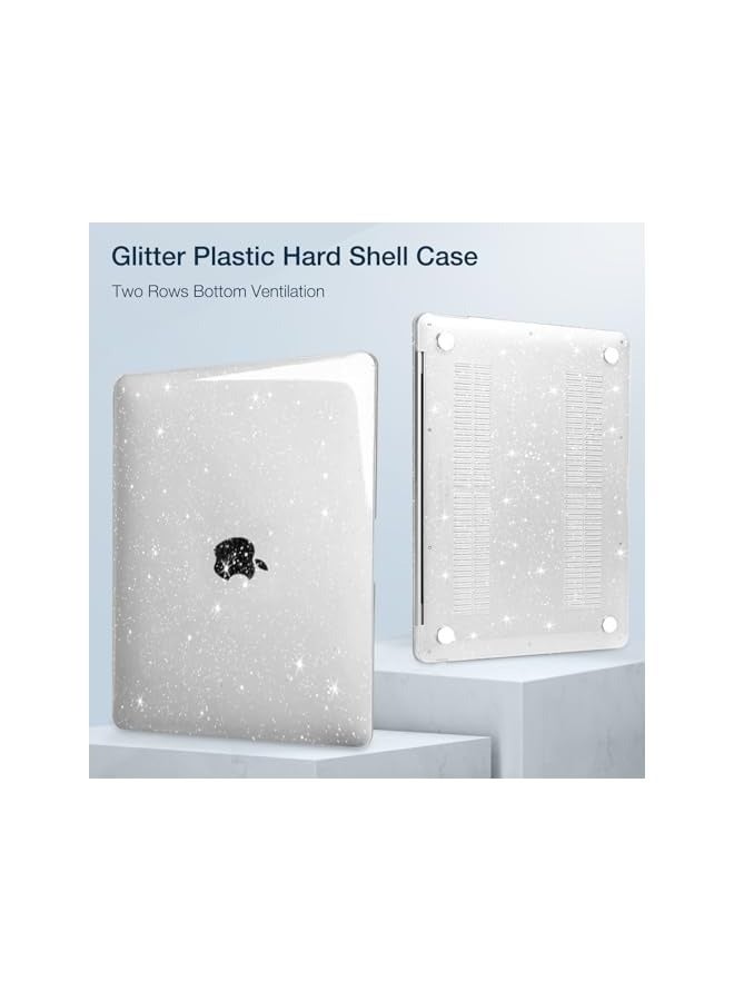 موسيسو متوافق مع حافظة ماك بوك برو 13 بوصة M2 2024، 2023، 2022-2016 A2338 M1 A2251 A2289 A2159 A1989 A1708 A1706، غطاء صلب من البلاستيك اللامع وغطاء لوحة المفاتيح وواقي شاشة، شفاف - Image 5