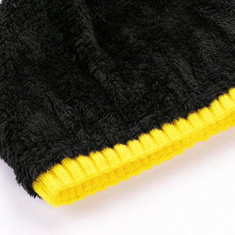 Vgogfly Lined Men Beanie Slouchy Knit Skull Cap Warm Stocking Hats Guys Women Striped Winter Beanie Hat - Image 4