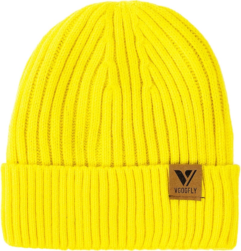 Vgogfly Lined Men Beanie Slouchy Knit Skull Cap Warm Stocking Hats Guys Women Striped Winter Beanie Hat - Image 1
