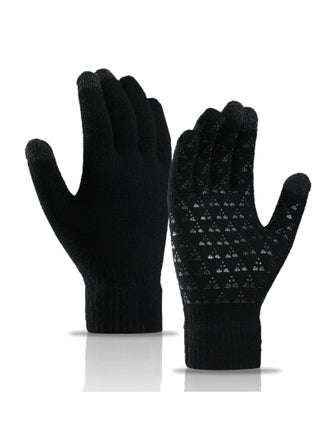 2 Pairs of Winter Knit Gloves, Warm Full Fingers Men Women with Upgraded Touch Screen - Anti-Slip Glove Fleece Lined for Winter Outdoor sports for Winter Outdoor sports, 21x11CM/Black - pzsku/Z10679E5992C24A78F7D0Z/45/_/1682510357/da266102-f1d4-488c-908b-14a371d79e63