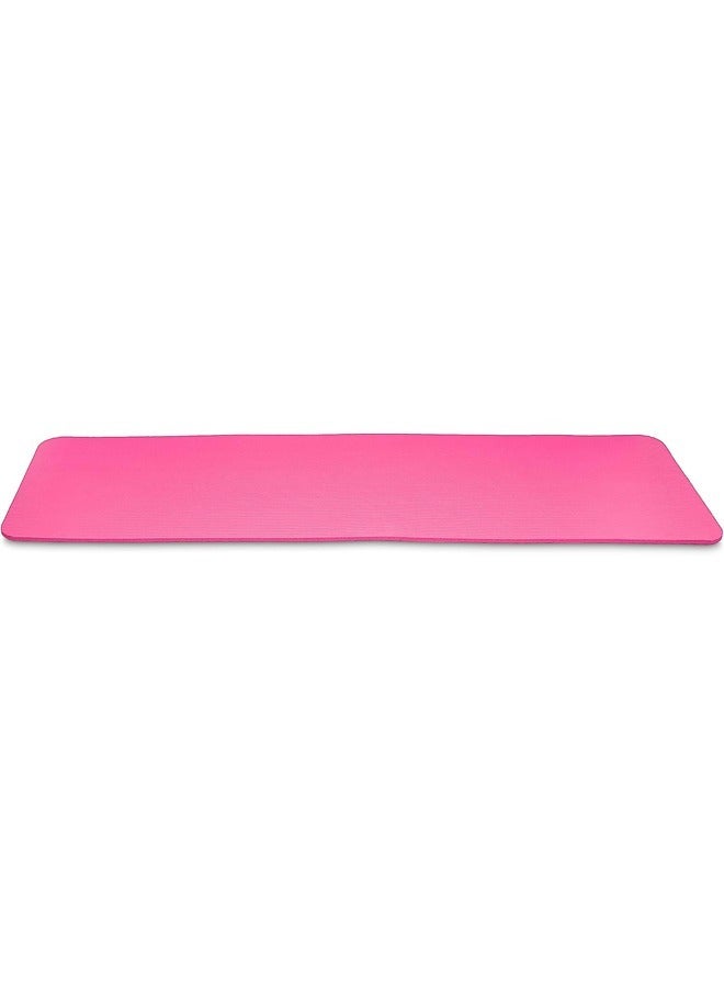 KUYING non-slip yoga mat with shoulder strap Anti-tear exercise mat 183x61x1cm pink  - Image 2