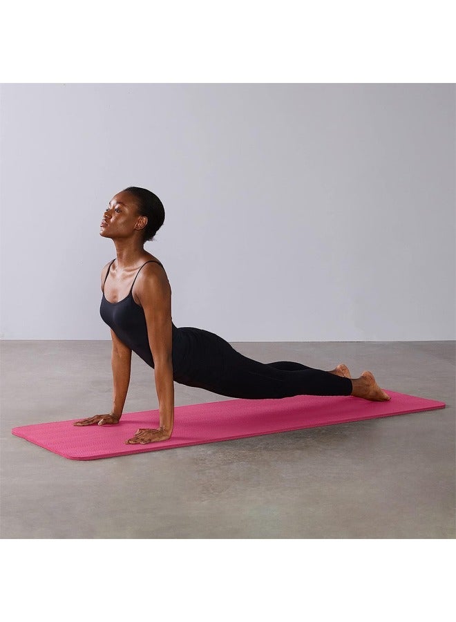 KUYING non-slip yoga mat with shoulder strap Anti-tear exercise mat 183x61x1cm pink  - Image 5