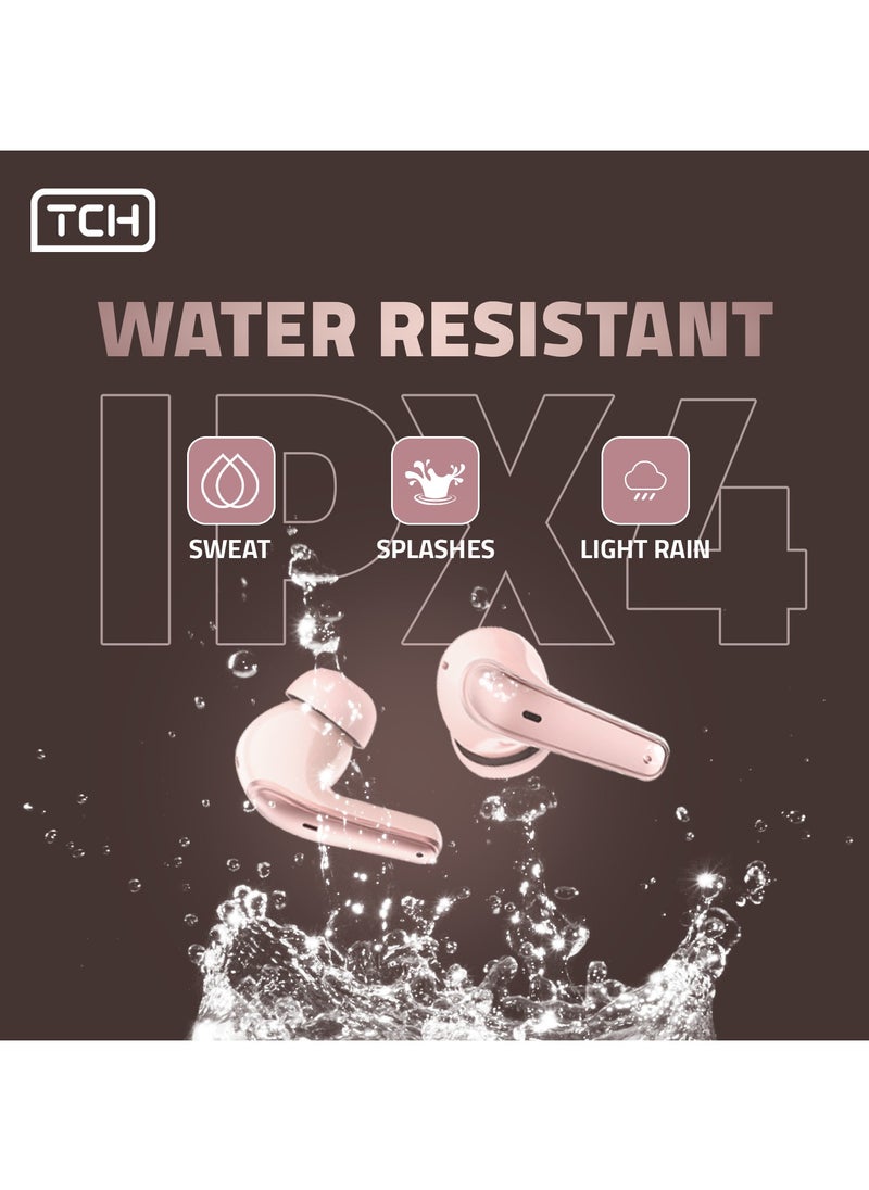 TCH TCH L10  Wireless Earbuds Noise Cancellation  ENC" Bluetooth 5.3, "Stereo" Sound earbud, IPX4 Water Resistance, Voice Assistant, 13mm Earphones, "AI-Enhanced Calls, 2 Mics, 30-Hour Battery  - Image 4