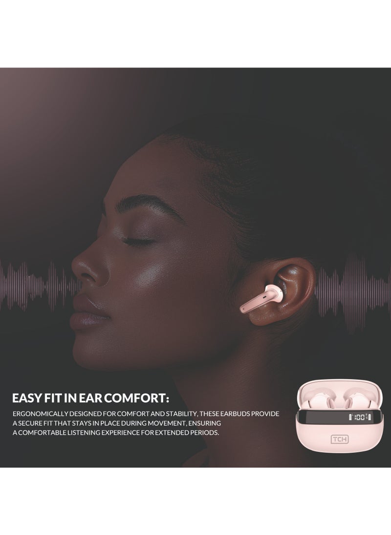 TCH TCH L10  Wireless Earbuds Noise Cancellation  ENC" Bluetooth 5.3, "Stereo" Sound earbud, IPX4 Water Resistance, Voice Assistant, 13mm Earphones, "AI-Enhanced Calls, 2 Mics, 30-Hour Battery  - Image 3