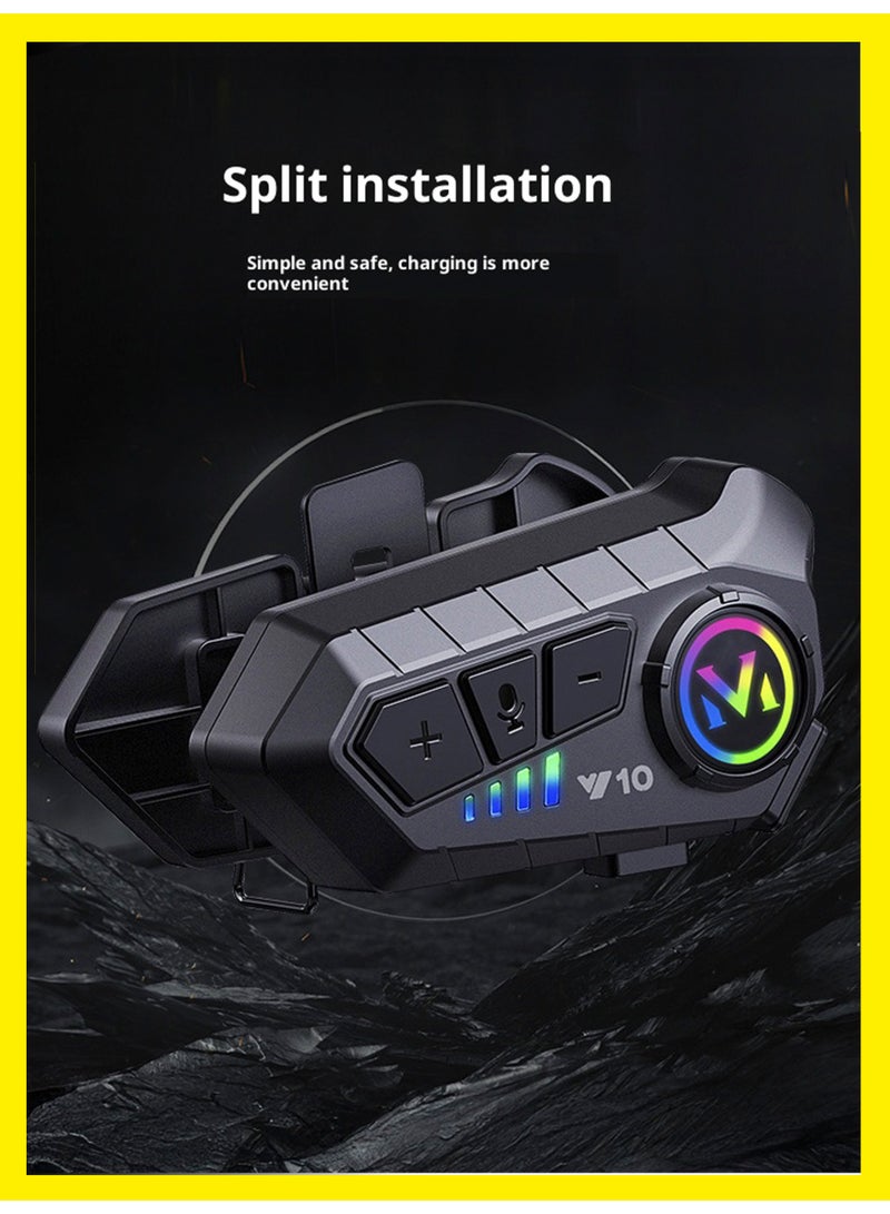 BASEMENT-1 Motorcycle Helmet Speakers Y10, 32H Battery, IPX6 Waterproof, AI Voice Control, Noise Reduction, 2 Mic Options - Fits Most Helmets - Image 4