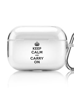 Classic Clear printed Case for Apple AirPods Pro 2nd Generation Thin Transparent Cover [Designed for Apple AirPods Pro 2nd Generation] - Keep calm and carry on