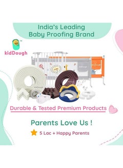 KidDough Baby Proofing U-Shape Safety Strip - 2 Meters, Brown, Furniture Edge Protector For Kids, For Furniture Thickness Less Than 2 Cm, Corner Protector For Sharp Edges, Baby Safety Products  - Image 2