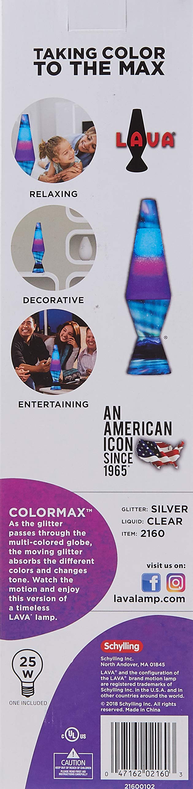 Lava Lamp 2160 LVA2160 Colormax Northern Lights, 14.5-inches, Glitter with Clear Liquid and Decal Base - Image 5