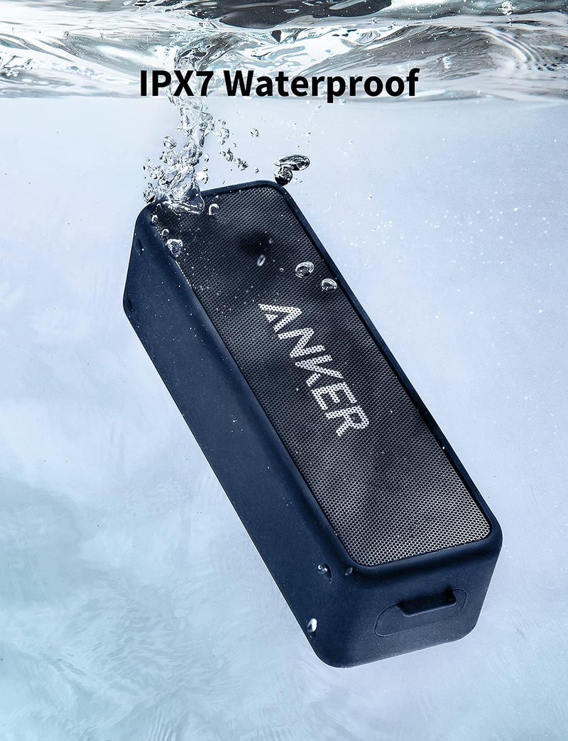أنكر مكبر صوت بلوتوث محمول Anker Soundcore 2 مع صوت ستيريو بقوة 12 واط، BassUp، مقاوم للماء IPX7، تشغيل لمدة 24 ساعة، إقران ستيريو لاسلكي، مكبر صوت للمنزل، الأماكن الخارجية، السفر - Image 4