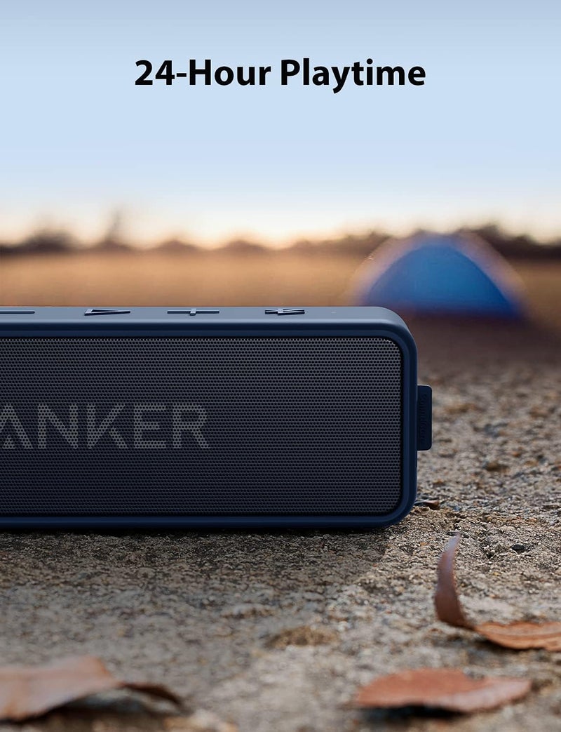 أنكر مكبر صوت بلوتوث محمول Anker Soundcore 2 مع صوت ستيريو بقوة 12 واط، BassUp، مقاوم للماء IPX7، تشغيل لمدة 24 ساعة، إقران ستيريو لاسلكي، مكبر صوت للمنزل، الأماكن الخارجية، السفر - Image 5