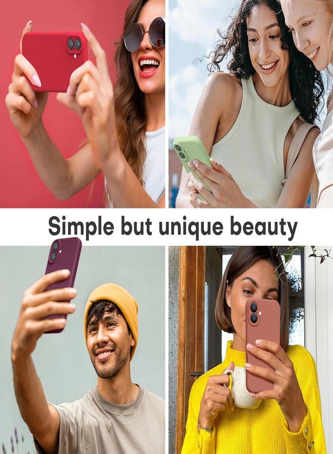 LOVE 3000 جراب LOVE 3000 مصمم خصيصًا لهاتف iPhone 16، مصنوع من السيليكون الفاخر مع بطانة ناعمة من الألياف الدقيقة المقاومة للخدش، جراب واقٍ مقاوم للصدمات مناسب للرجال والنساء والفتيات، مقاس 6.1 بوصة، لون أحمر خمري - Image 2