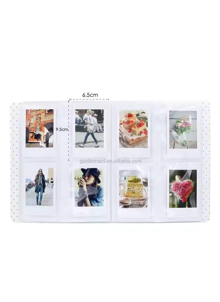ماركة غير محددة Mini photo album, beige Fuji Polaroid cute candy color mini 3-inch photo album, Polaroid photo album with 64 sheets, photo storage, memory storage book, loose-leaf photo album  - Image 5