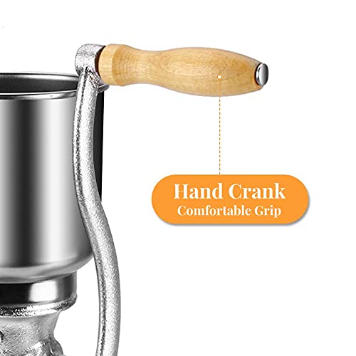 Liusin Manual Grain Grinder Hand Crank Grain Mill Table Clamp Corn Grinder Mill Cast Iron Coffee Seed Spice Beans Crusher with Large and Wooden Handle for Home Kitchen - Image 4