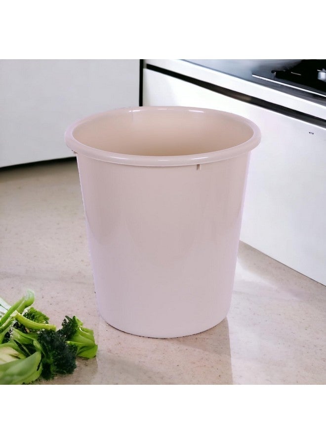 Kuber Industries Dustbin | Open Dustbin | Plastic Garbage Dustbin | Dustbin For Kitchen | Dustbin For Bathroom | Office Dustbin | Plain Sada Dustbin | 7 LTR | 066 | Pack of 3 | Beige - Image 2
