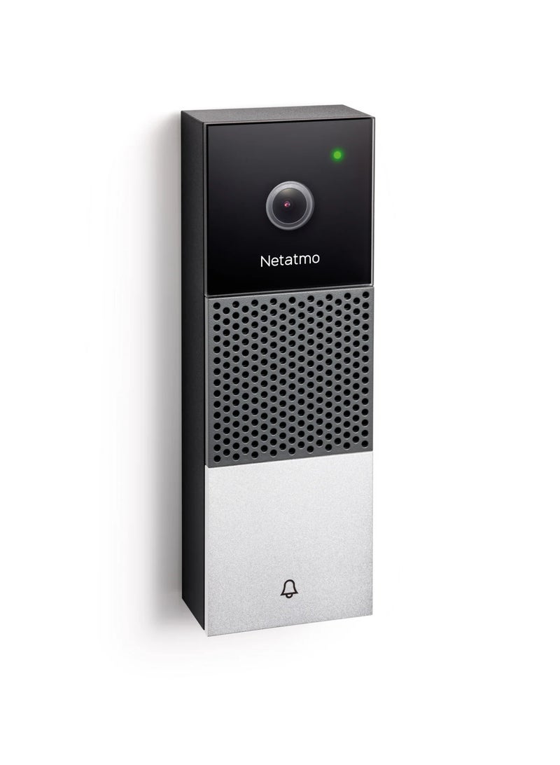 نيتاتمو جرس باب ذكي بالفيديو Netatmo NDB-P – كاميرا Full HD 1080p مع HDR، رؤية ليلية بالأشعة تحت الحمراء، تصميم مقاوم للعوامل الجوية، تخزين مشفر وبدون اشتراك - Image 2