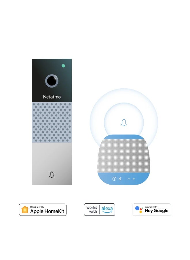 نيتاتمو جرس باب ذكي بالفيديو Netatmo NDB-P – كاميرا Full HD 1080p مع HDR، رؤية ليلية بالأشعة تحت الحمراء، تصميم مقاوم للعوامل الجوية، تخزين مشفر وبدون اشتراك - Image 5