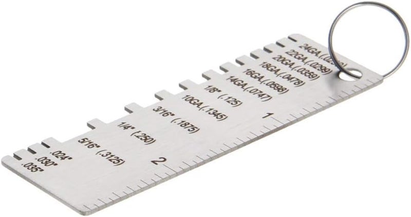 Utoolmart Wire/Metal Sheet Thickness Gauge, 0.0239-0.035 Stainless Steel Gage, Plated Size Inspection Tool for Checking Metal Sheet Wire Size with Metal Ring 1 Pcs - Image 3