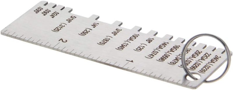 Utoolmart Wire/Metal Sheet Thickness Gauge, 0.0239-0.035 Stainless Steel Gage, Plated Size Inspection Tool for Checking Metal Sheet Wire Size with Metal Ring 1 Pcs - Image 2