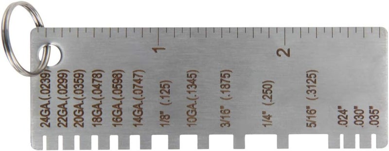 Utoolmart Wire/Metal Sheet Thickness Gauge, 0.0239-0.035 Stainless Steel Gage, Plated Size Inspection Tool for Checking Metal Sheet Wire Size with Metal Ring 1 Pcs - Image 1
