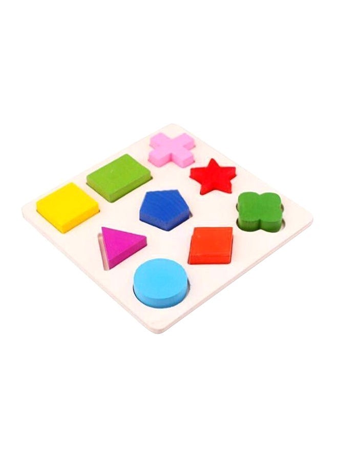 NIBEMINENT 9-Piece Cognitive Geometric Shape Pegged Puzzle 15 x 15cm - Image 1