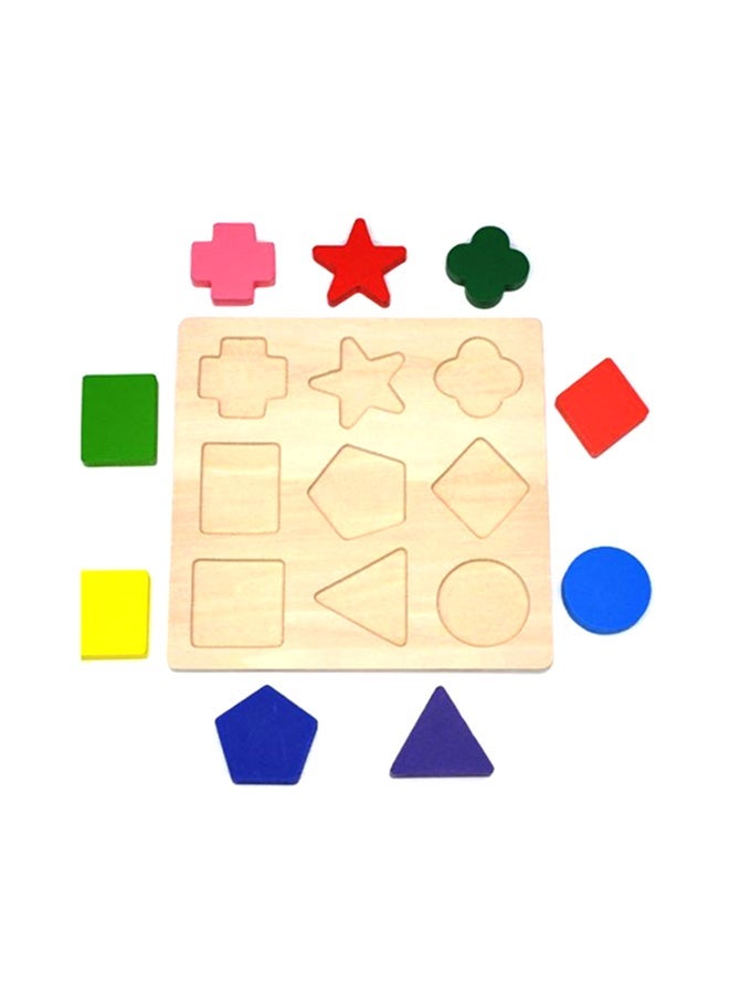 NIBEMINENT 9-Piece Cognitive Geometric Shape Pegged Puzzle 15 x 15cm - Image 2