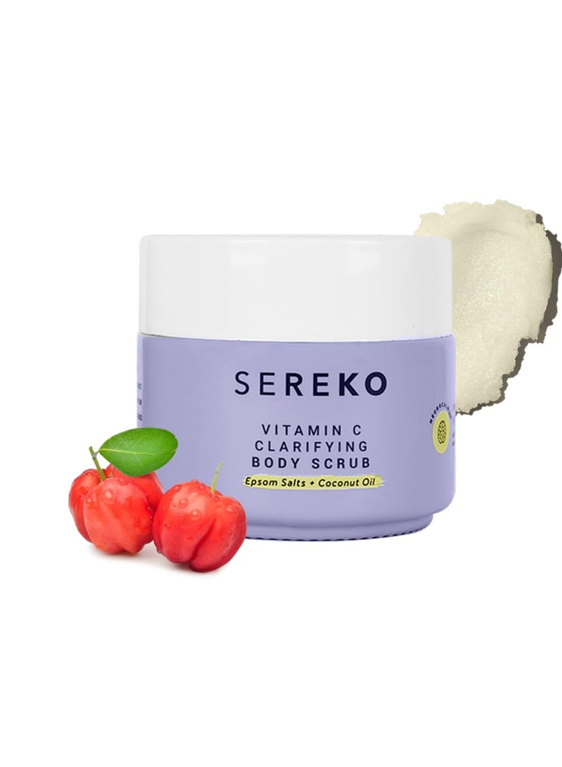 SEREKO Vitamin C Clarifying Body Scrub | Psycodermatology Formula with Epsom & Bath Salts, Vitamin C Brightening for Smooth, Radiant Skin – Gentle Dead Skin Removal – 100g - Image 2