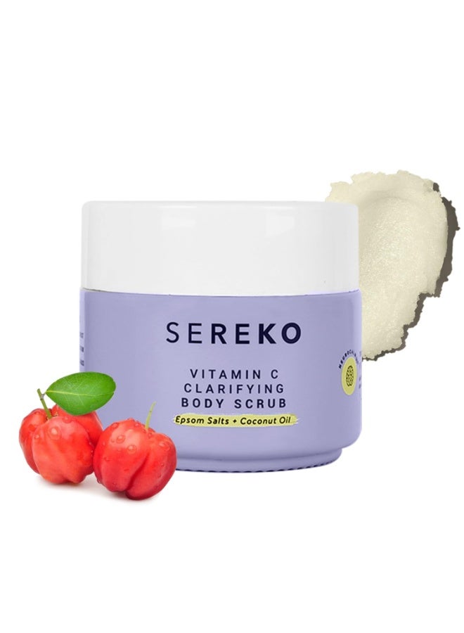 SEREKO Vitamin C Clarifying Body Scrub | Psycodermatology Formula with Epsom & Bath Salts, Vitamin C Brightening for Smooth, Radiant Skin – Gentle Dead Skin Removal – 100g - Image 1