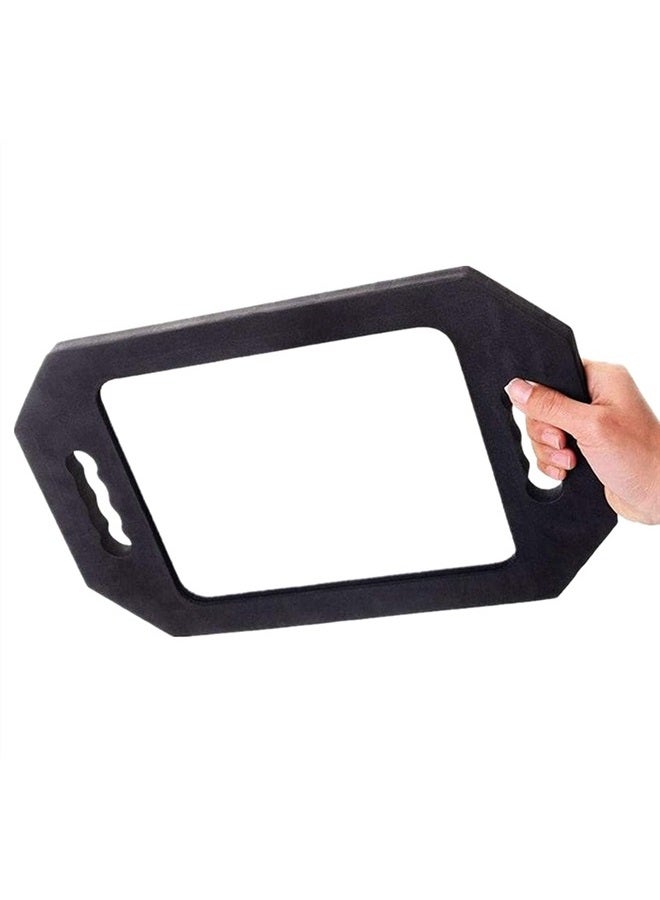 HREW مرآة يد كبيرة - مرآة يد مزدوجة المقابض - مرآة مستطيلة محمولة مع مقبض - معدات صالون خفيفة الوزن لقص الشعر وإكسسوارات الحلاقين (1 قطعة مستطيلة) - Image 1