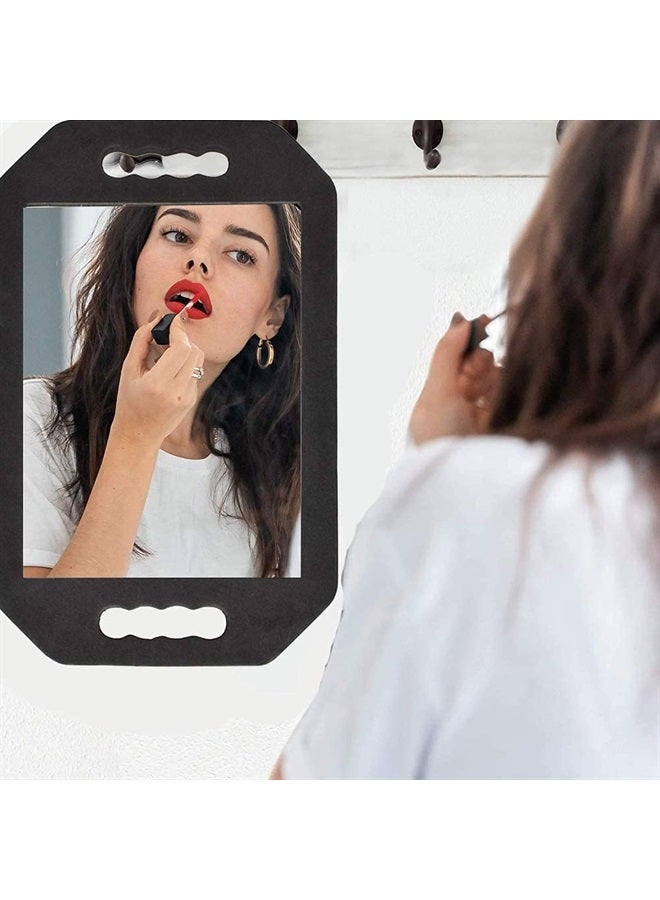 HREW مرآة يد كبيرة - مرآة يد مزدوجة المقابض - مرآة مستطيلة محمولة مع مقبض - معدات صالون خفيفة الوزن لقص الشعر وإكسسوارات الحلاقين (1 قطعة مستطيلة) - Image 3