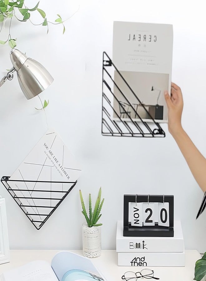 CROISSANT Wall Mounted File Organizer,Metal Magazine Basket, Wall Mounted Magazine Rack, Suitable for Hanging File Folders for Office Living Room(Black, 1 Pack) - Image 3